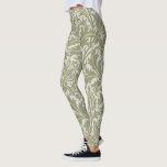 William Morris Thistle Sage Green Pattern Leggings<br><div class="desc">This intricate "Thistle" pattern is a classic example of Arts and Crafts design by William Morris and John Henry Dearle, originally created in 1897. The repeating motif features beautifully stylised thistle flowers and jagged leaves in a monochromatic sage green palette, creating a subtle and sophisticated look. The dense, flowing design...</div>