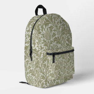 William Morris Thistle Sage Green Pattern Printed Backpack