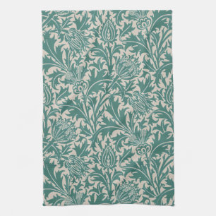 William Morris Thistle Sage Green Pattern Tea Towel
