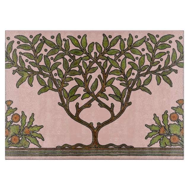 William Morris Tree Frieze Floral Wallpaper Cutting Board (Front)