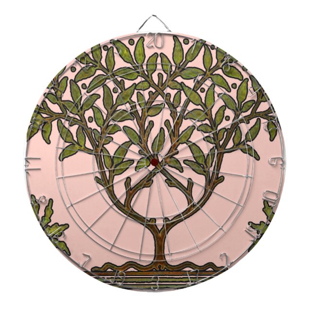 William Morris Tree Frieze Floral Wallpaper Dartboard (Front)