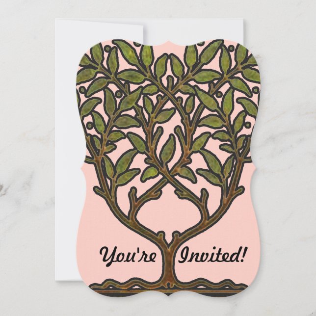 William Morris Tree Frieze Floral Wallpaper Invitation (Front)