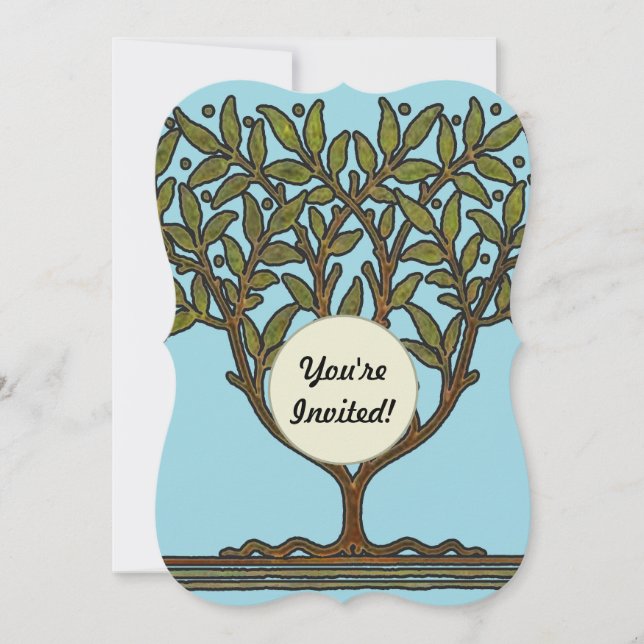William Morris Tree Frieze Floral Wallpaper Invitation (Front)