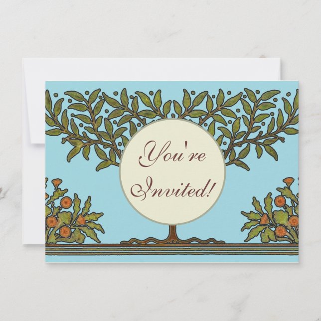 William Morris Tree Frieze Floral Wallpaper Invitation (Front)