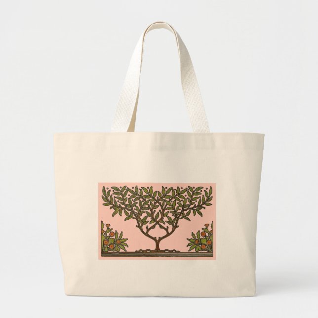 William Morris Tree Frieze Floral Wallpaper Large Tote Bag (Front)