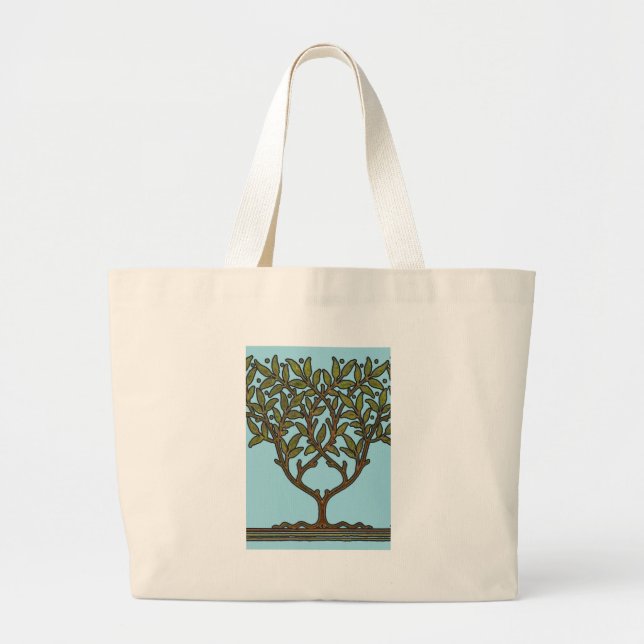 William Morris Tree Frieze Floral Wallpaper Large Tote Bag (Front)