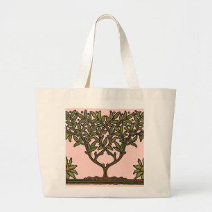 William Morris Tree Frieze Floral Wallpaper Large Tote Bag