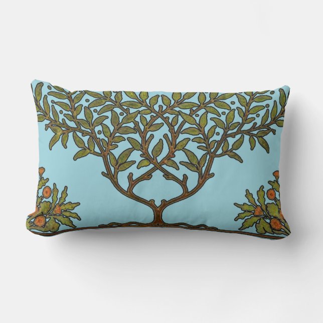 William Morris Tree Frieze Floral Wallpaper Lumbar Cushion (Front)