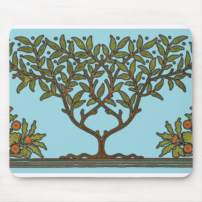 William Morris Tree Frieze Floral Wallpaper Mouse Mat (Front)