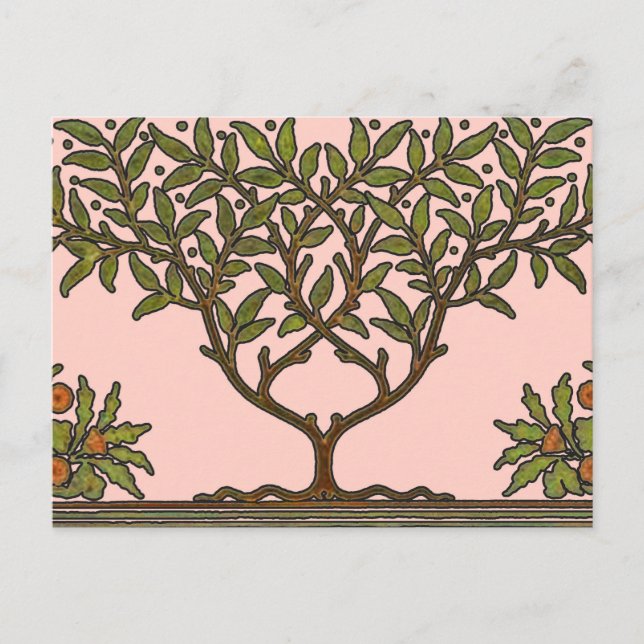William Morris Tree Frieze Floral Wallpaper Postcard (Front)