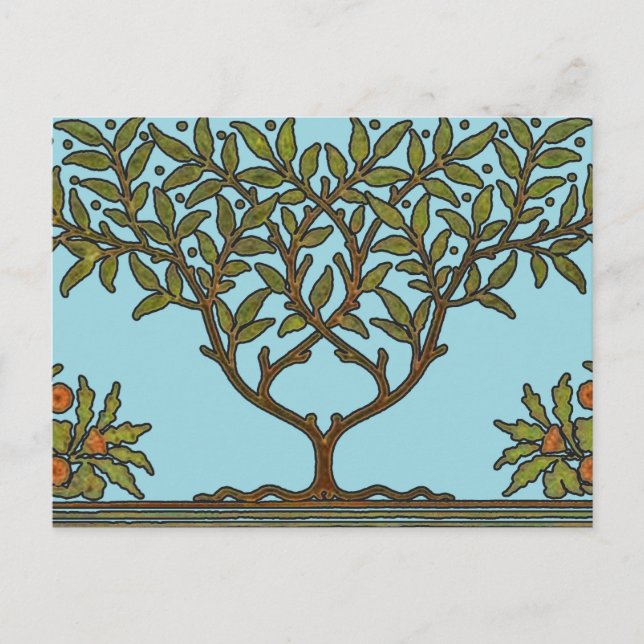 William Morris Tree Frieze Floral Wallpaper Postcard (Front)