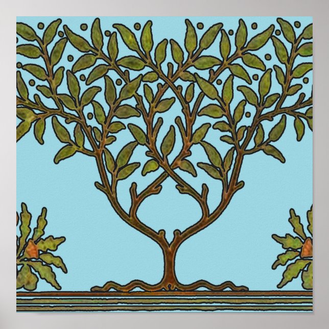 William Morris Tree Frieze Floral Wallpaper Poster (Front)