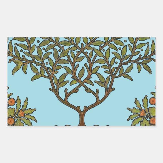 William Morris Tree Frieze Floral Wallpaper Rectangular Sticker (Front)