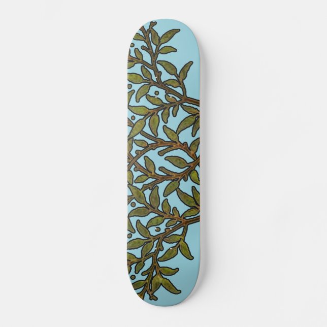 William Morris Tree Frieze Floral Wallpaper Skateboard (Front)