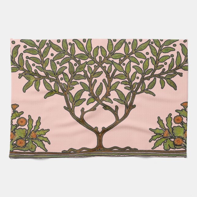 William Morris Tree Frieze Floral Wallpaper Tea Towel (Horizontal)