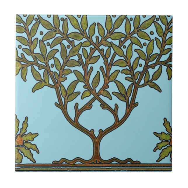 William Morris Tree Frieze Floral Wallpaper Tile (Front)