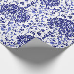 William Morris Tree of Life, Cobalt Blue and White Wrapping Paper
