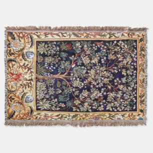 William Morris Tree Of Life Floral Vintage Art Throw Blanket