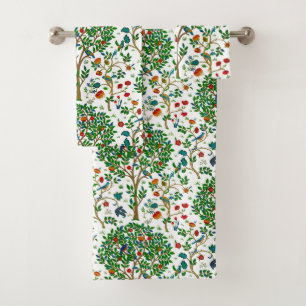 William Morris Tree of Life, Green & Multi Bath Towel Set