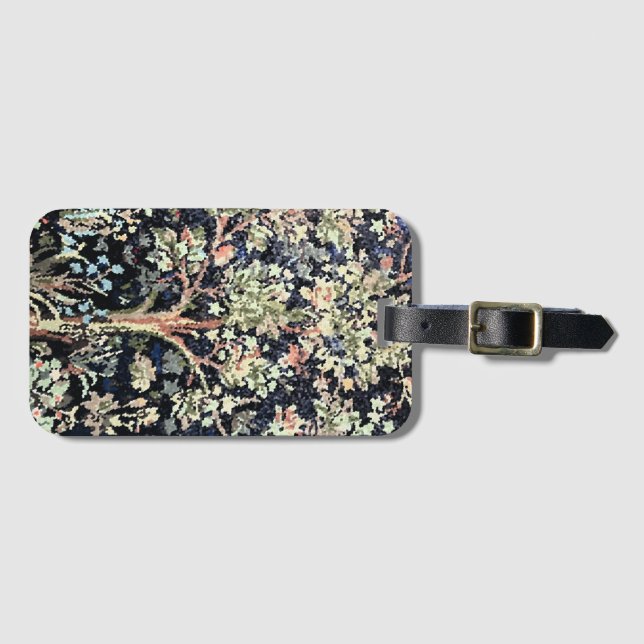 William Morris Tree of Life Luggage Tag (Front Horizontal)