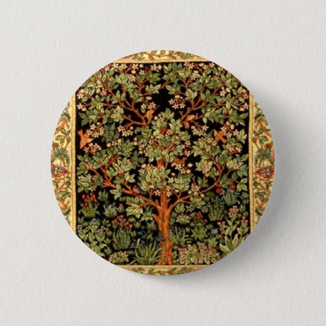 William Morris - Tree Of Life Pattern 6 Cm Round Badge (Front)