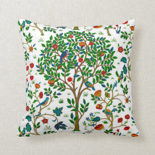 William Morris Tree of Life Pattern, Green & Multi Cushion
