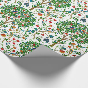 William Morris Tree of Life Pattern, Green & Multi Wrapping Paper