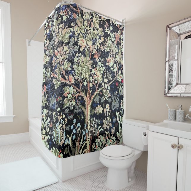 William Morris Tree of Life Shower Curtain (In Situ)