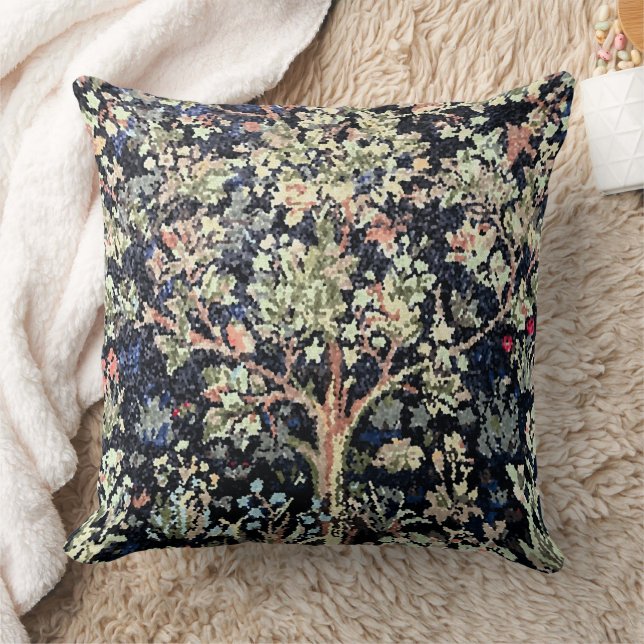 William Morris Tree of Life Throw Pillow (Blanket)