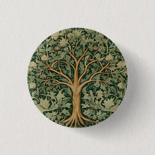 William Morris Tree Of Life Vintage Pre-Raphaelite 3 Cm Round Badge