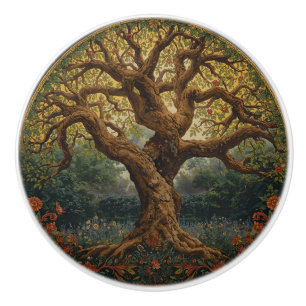 William Morris Tree Of Life Vintage Pre-Raphaelite Ceramic Knob