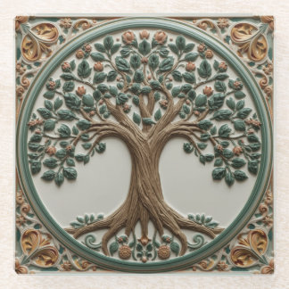 William Morris tree of life Vintage pre-raphaelite Glass Coaster