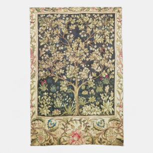 William Morris Tree Of Life Vintage Pre-Raphaelite Tea Towel
