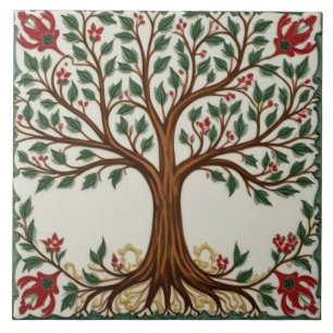 William Morris tree of life Vintage pre-raphaelite Tile