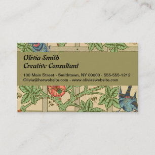 William Morris Trellis Classic Wallpaper Design  Business Card