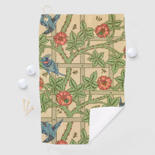 William Morris Trellis Classic Wallpaper Design Golf Towel