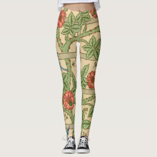 William Morris Trellis Classic Wallpaper Design  Leggings