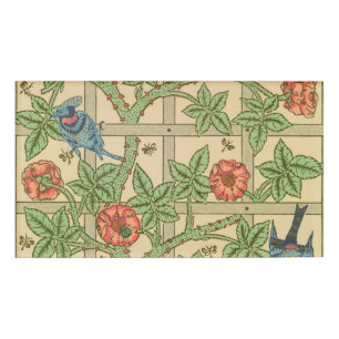 William Morris Trellis Classic Wallpaper Design  Name Tag