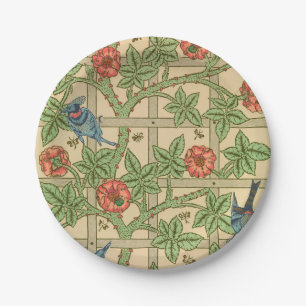 William Morris Trellis Classic Wallpaper Design  Paper Plate