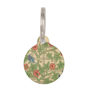 William Morris Trellis Classic Wallpaper Design Pet Tag