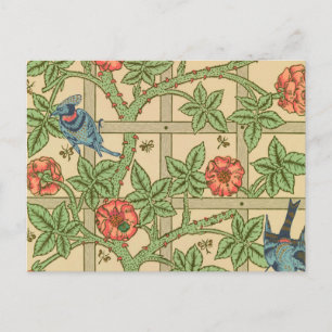 William Morris Trellis Classic Wallpaper Design  Postcard