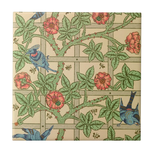 William Morris Trellis Classic Wallpaper Design  Tile (Front)