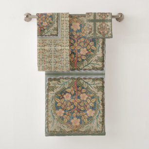 William * Morris Trellis Floral Tree A-1 Bath Towel Set