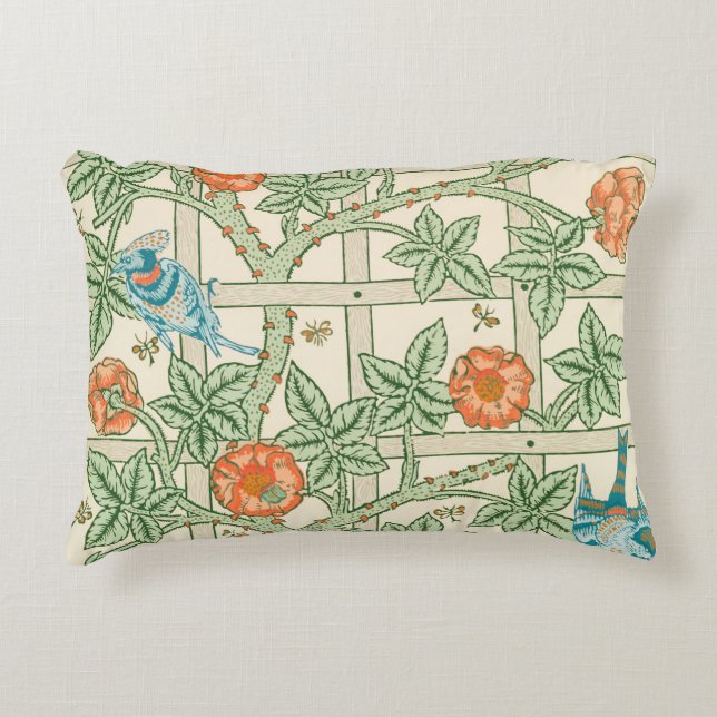 William Morris Trellis Victorian Wallpaper Decorative Cushion (Front)