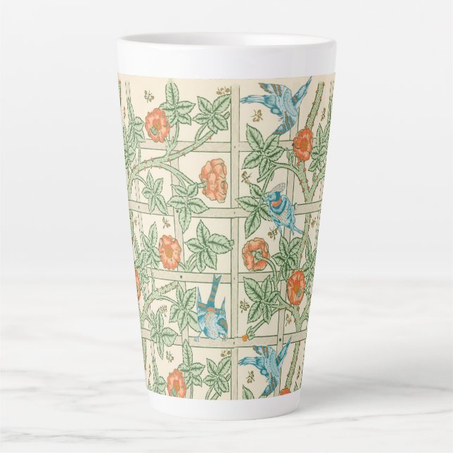 William Morris Trellis Victorian Wallpaper Latte Mug (Front)