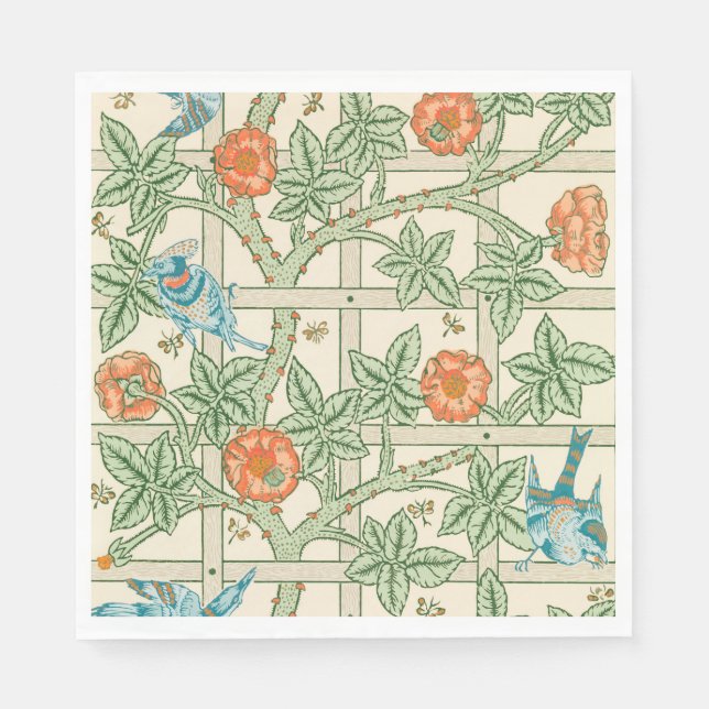 William Morris Trellis Victorian Wallpaper Napkin (Front)