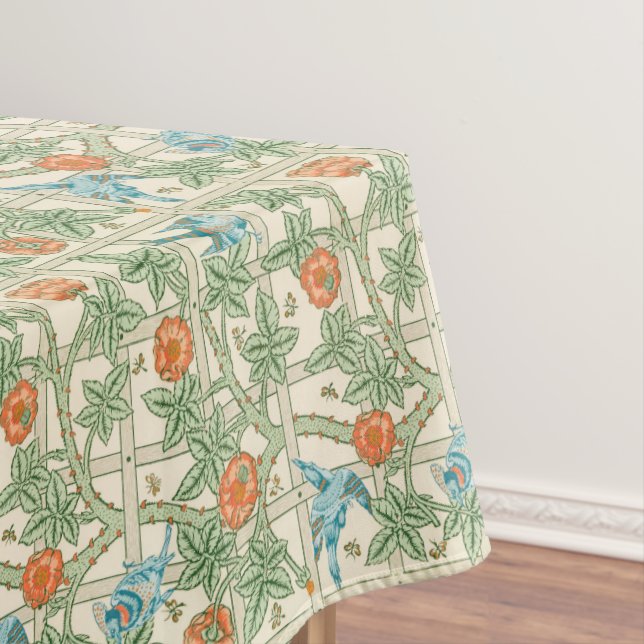 William Morris Trellis Victorian Wallpaper Tablecloth (In Situ)