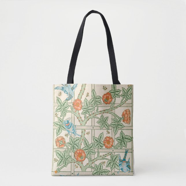 William Morris Trellis Victorian Wallpaper Tote Bag (Front)