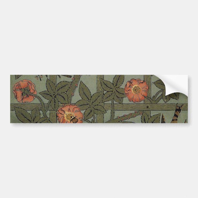 William Morris Trellis Wallpaper Art Bumper Sticker (Front)