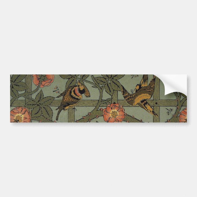 William Morris Trellis Wallpaper Art Bumper Sticker (Front)